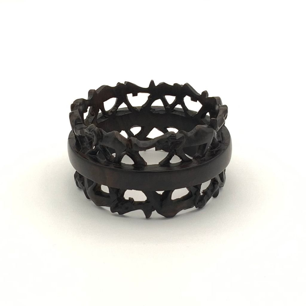 Ebony Wood Carved Bangle