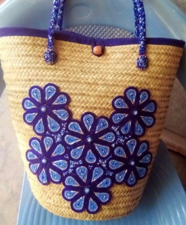 Purple Beaded Flower Basket Purple Beaded Flower Basket