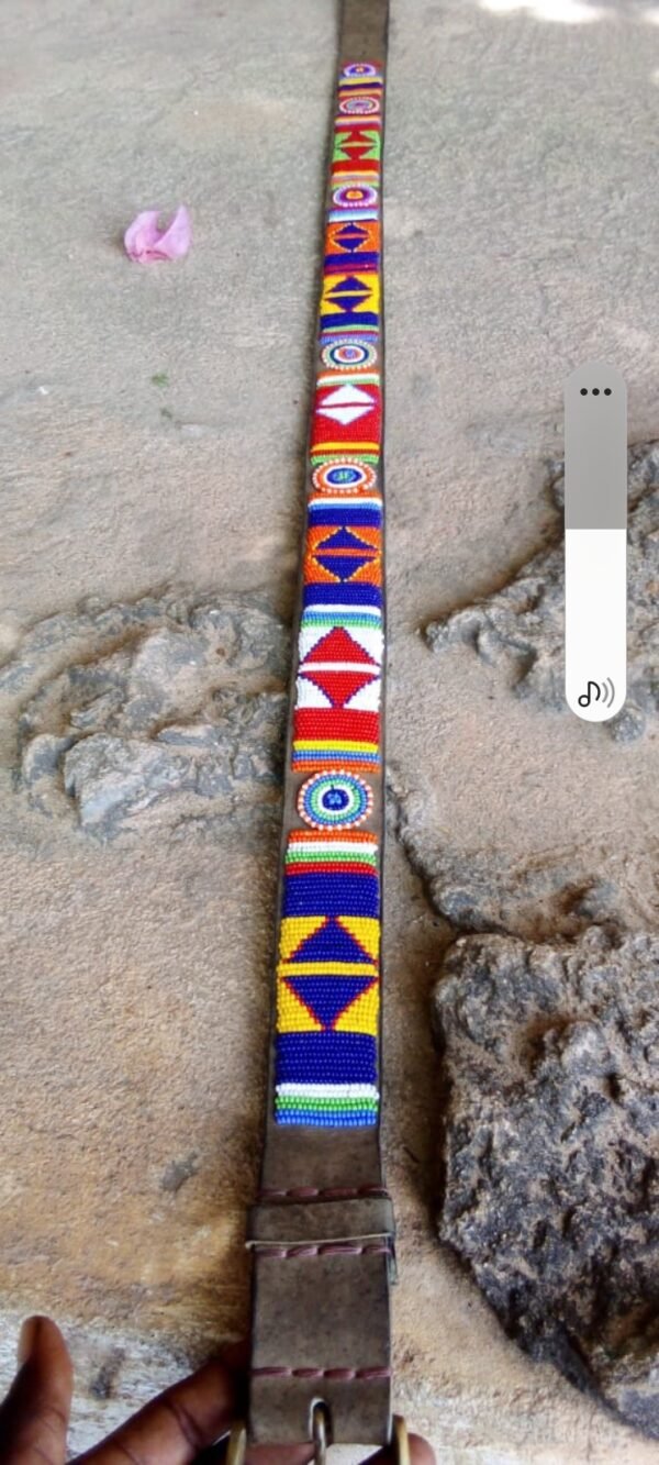 Beaded Leather Belt