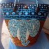 Turquoise Beaded Elephant Basket Turquoise Beaded Elephant Basket