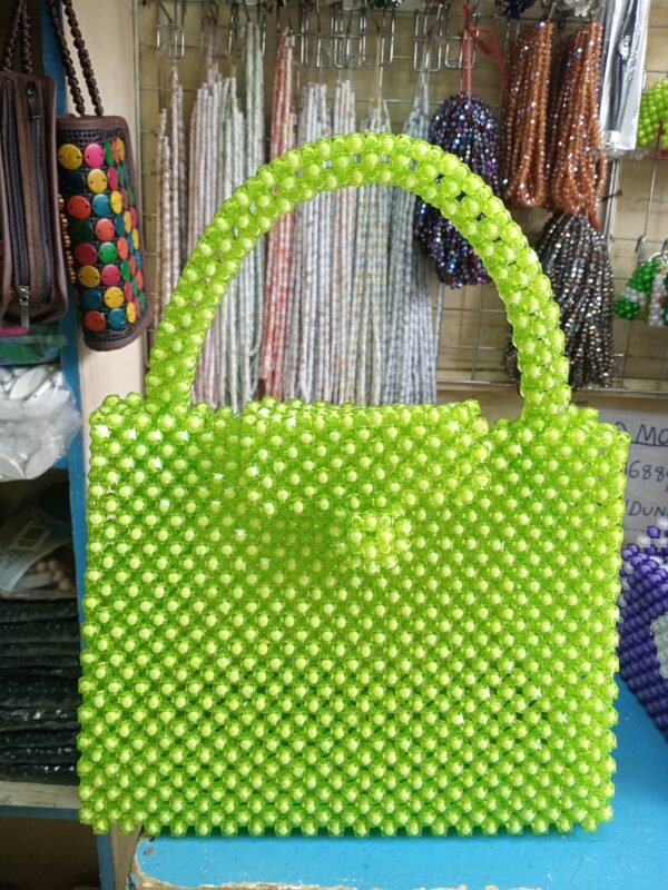 Light green beaded small bag