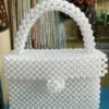 White Beaded Small Bag.