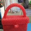 Red Beaded Handmade Bag.