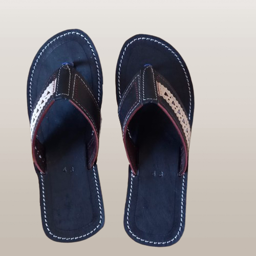 White and Black Strapped Leather Sandals White and Black Strapped Leather Sandals