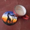 Giraffe Stone Coaster and Cup Giraffe Stone Coaster and Cup