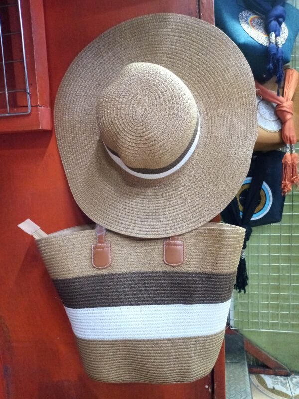 Beige And Brown Tote Bag