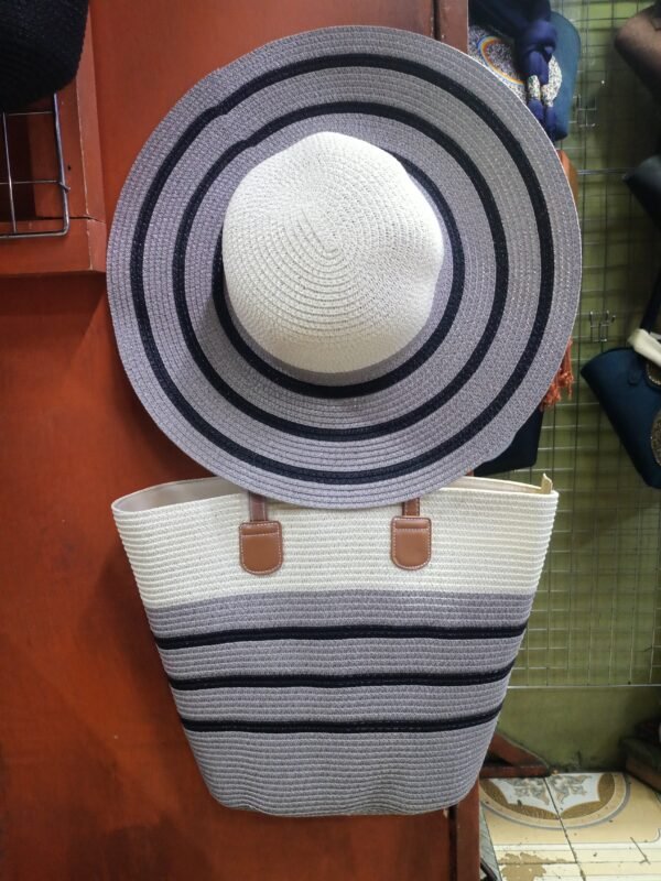 Gray And White Market Bag