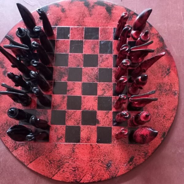 Red Stone Mazurui Chess Set Red Stone Mazurui Chess Set