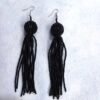 Black Beaded Dangling Earrings