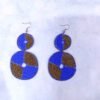 Blue and Gold Bead Earrings