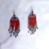 Red Beaded Chandelier Earrings