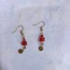 Wine Red Brass Earrings